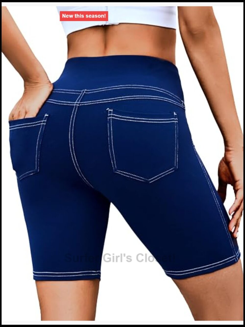 High Waisted Biker Shorts with Pockets Butt Lifting Yoga Gym Shorts